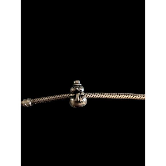 Authentic Pandora sterling silver snowman charm - Picture 1 of 1